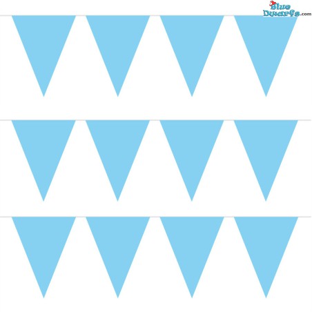 Mini Vlaggenlijn - blauw - 12 vlaggetjes - 3 meter