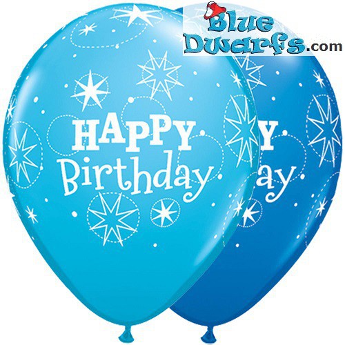 Blauwe Helium Verjaardags Ballonnen 28cm - 25 stuks