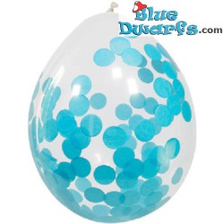 Ballonnen met Blauwe Confetti 30cm - 4 stuks