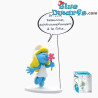 Smurfette with flower - speech bubble - Resin figurine - Plastoy - 20cm