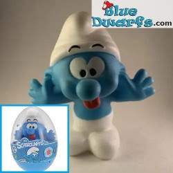 Lolsmurf - Smurf in ei - Badspeelgoed - Flexibel rubber - Plastoy - 6cm