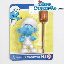 Puffo fornaio - Plastica puffo mobile - Figurina - DeAgostini - 7cm