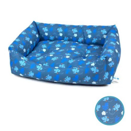 Smurf Dogbed- Rectangular - Smurf pattern - Duvo plus - 70x60x18cm