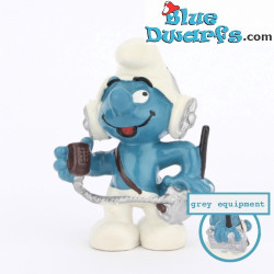 20143: CB Radio Smurf (grijze apparatuur) - Schleich - 5,5cm