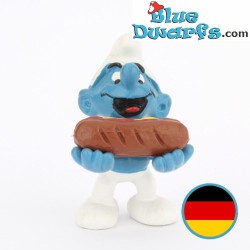 20169: Smurf with hotdog - W.Germany - Schleich - 5,5cm