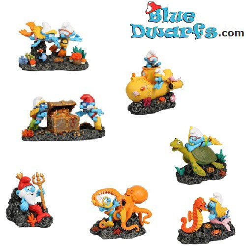 Serie Corallo - 7 Figuras coleccionables - I puffi e la collezione Aqua Della