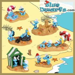 Serie de playa - 7 Figuras coleccionables - Los pitufos y la colección Aqua Della