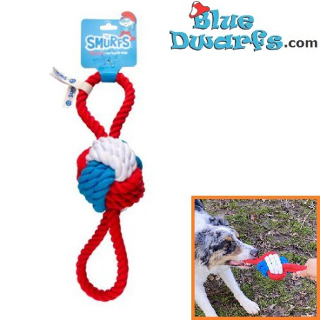 Dog toy - Rope ball of Papa smurf - Duvo Plus - 42 cm