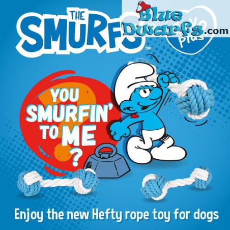 Dog toy - Rope ball of Hefty smurf - Duvo plus - 30 cm