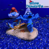 Beach series - Brainy smurf and the crab - The Aqua Della Smurf collection - Polystone statue - 11x7x8 cm