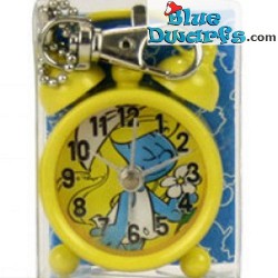 Schtroumpfette avec fleur mini-horloge *alarme* (porte-clés)
