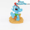 Strandserie - Brilsmurf en de krab - De Aqua Della Smurfen collectie - Polystone beeldje - 11x7x8 cm