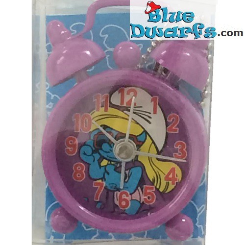 Smurfette with sunglasses mini clock with alarm (keyring)