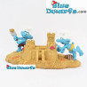 Serie da spiaggia - Un castello di sabbia - I puffi e la collezione Aqua Della - 21x11x9 cm