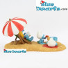 Strandserie - Smurfin en Babysmurf - De Aqua Della Smurfen collectie - Polystone beeldje - 17x9x9cm