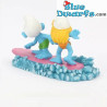 Water serie - Het surfboard met smurfin - De Aqua Della Smurfen collectie - Polystone beeldje - 16x8x9 cm
