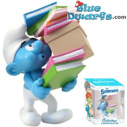Smurf with pile of books -...