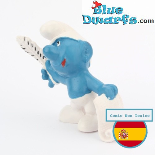 20022: Puffo poeta - piuma nera e bianca - Versione CNT - 5,5cm