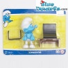 Puffo con i vetri con PC Portatile - Plastica puffo mobile - Figurina - DeAgostini - 7cm