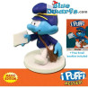 Postbode smurf met brief verzamelfiguurtje op rondje SBABAM - 7,5cm