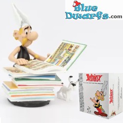 Asterix and Idefix with pile of books - Resin figurine - Plastoy - 23cm