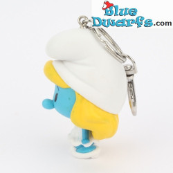 Pitufina sentada - Llavero de los Pitufos - Figura de juego Plastoy Chibi - 5 cm