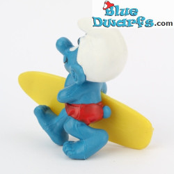 20137: Schtroumpf surfeur – planche de surf jaune – Schleich - 5,5cm