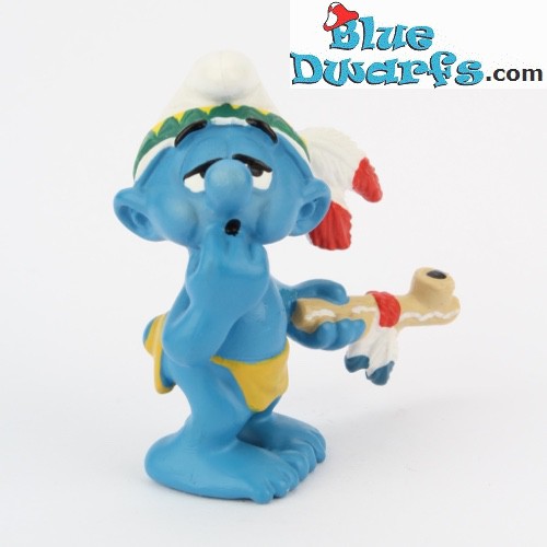 20553: Indian smurf with peace pipe (2007) - Schleich - 5,5cm