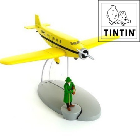 Passagierflugzeug mit Basil Bazaroff aus "Arumbayafetisch" Statuette Tim und Struppi: Moulinsart (+/- 13 x 15 x 9 cm)
