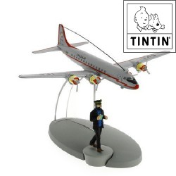 Haddock - Tintin aeroplano - Douglas DC6 -  Moulinsart (+/- 13 x 15 x 9 cm)