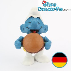 20158: Smurf with hamburger - W.Germany - Schleich - 5,5cm