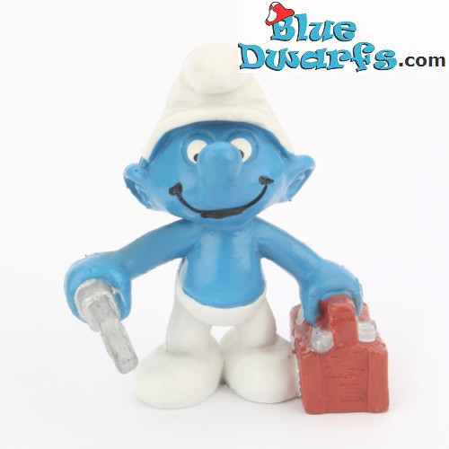 20187: Plumber smurf - grey tools - Schleich - 5,5cm