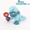 20203: Pitufo bebé con sonajero - ropa azul - niño pequeño - Schleich - 5,5cm