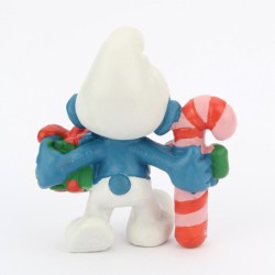 20207: Smurf with candy cane and gift - Schleich - 5,5cm