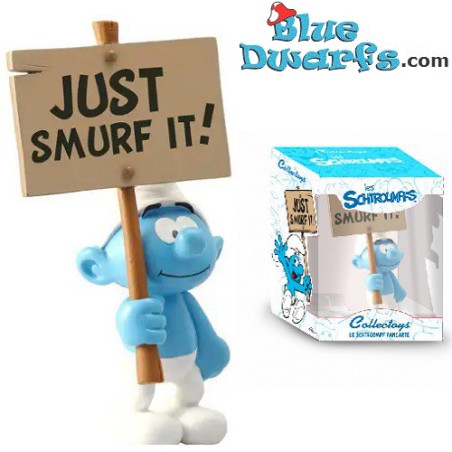 Puffo dimostrante - Just Smurf it - Figurina resina - Plastoy - 12cm