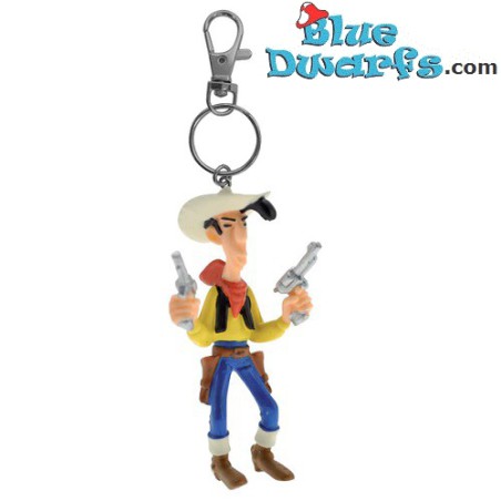 Lucky Luke Schlüsselring - Spielfigur - Lucky Luke mit zwei Pistolen - 8cm