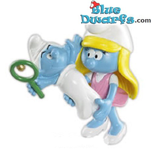 Smurfette with baby - Movable smurf  - figurine - DeAgostini - 7cm