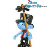 Puffo spazzacamino - Plastica puffo mobile - Figurina - DeAgostini - 7cm