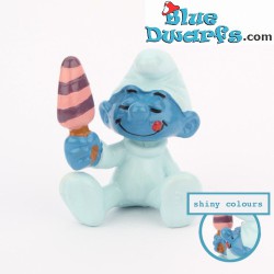 20206: Baby smurf with Ice cream - shiny colours - Schleich - 4cm