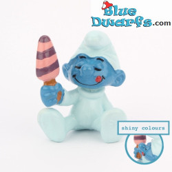 20206: Bébé Schtroumpf avec glace – tenue bleu clair – Schleich – 4 cm