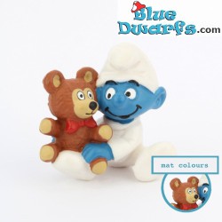 20205: Baby smurf with teddy bear - mat colours - Schleich - 5,5cm