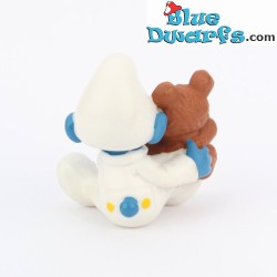 20205: Baby smurf with teddy bear - mat colours - Schleich - 5,5cm