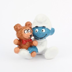 20205: Baby smurf with teddy bear - W.Germany - Schleich - 5,5cm