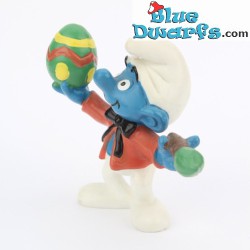 20491: Painter smurf with easter egg - green brush - Schleich - 5,5cm