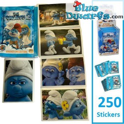 250x autocollant  - Sammelsticker - Sticker Collection The smurfs 2 (+/- 6,5 x 5cm)