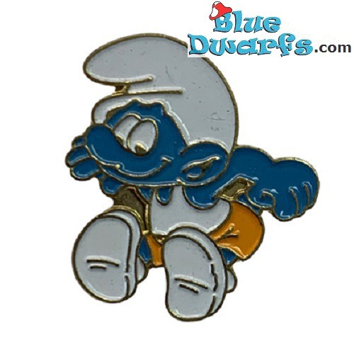 Running Smurf - Collectible Pin - Peyo 1993 IMPS Brussels - 2,5 cm