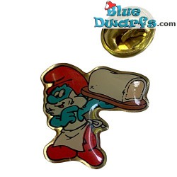 Pappa Smurf the baker with bread - Collectible Pin - 1992 - Ter Beke - 2,5 cm