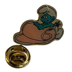Pappa Smurf with bacon - Collectible Pin - 1992 - Ter Beke - 2,5 cm