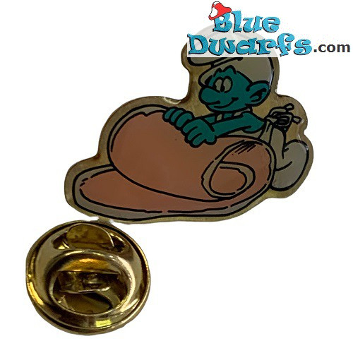 Pitufo con tocino - Broche de Metal - 1992 - Ter Beke - 2,5 cm