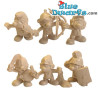 6x Roman Smurfs - Monochrome - Beige - Complete Set - 5.5cm